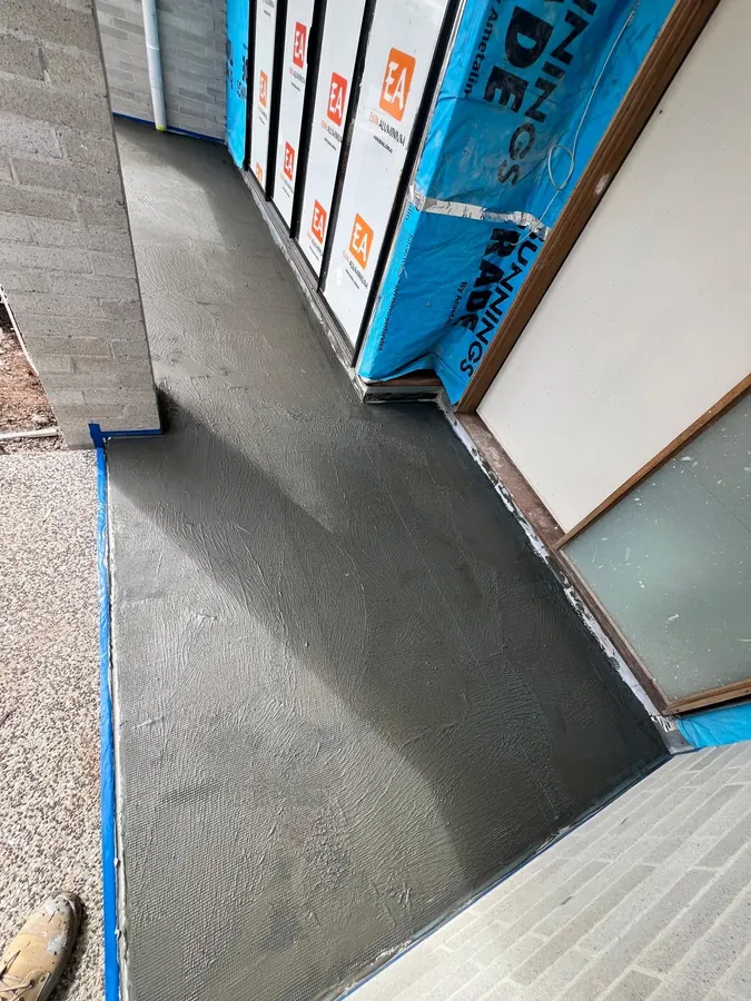 Brighton entrance waterproofing membrane applied to external entry area