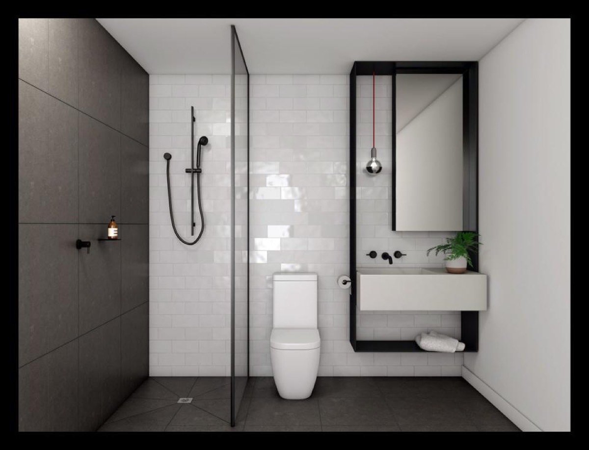 Grout lines in a shower recess, a common spot for mould to build up