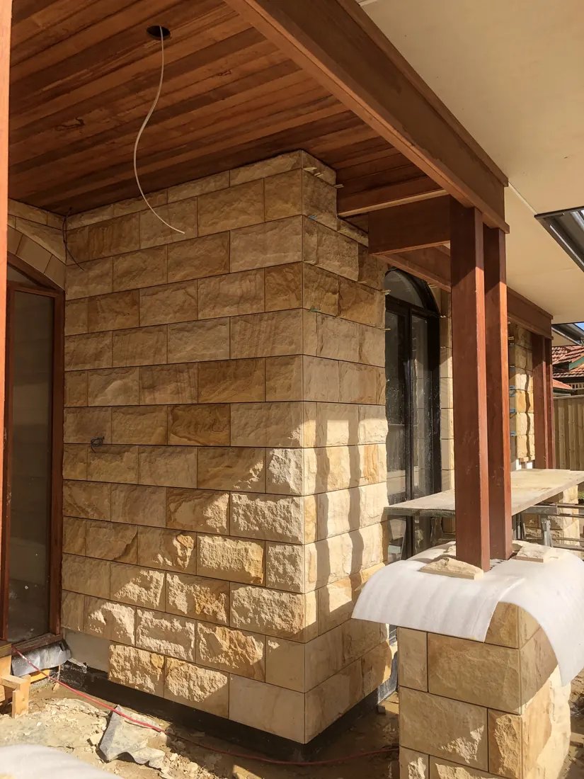 Natural stone facade installation by TN Stone in Blackburn