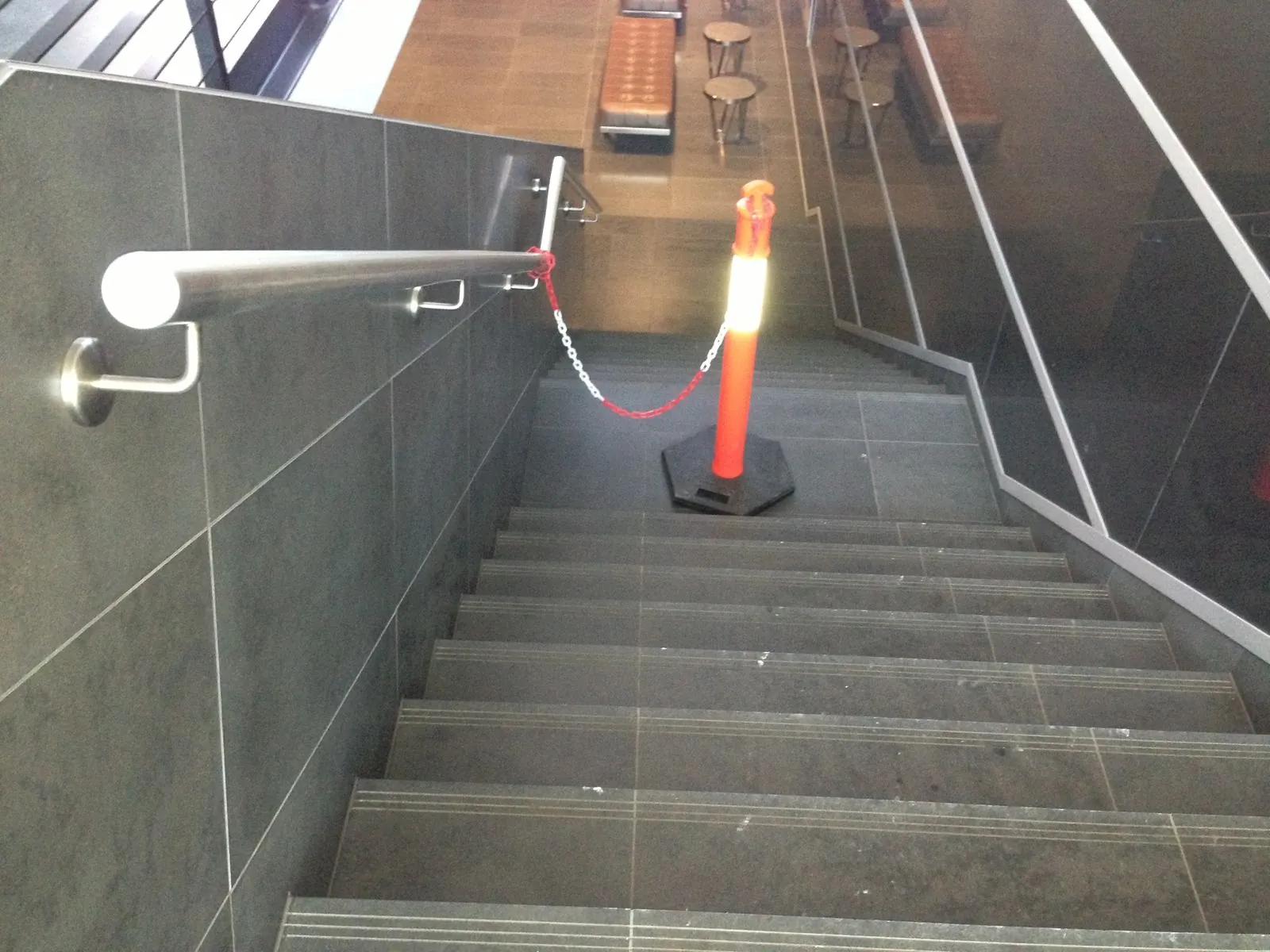 Bluestone staircase installed inside the commercial building