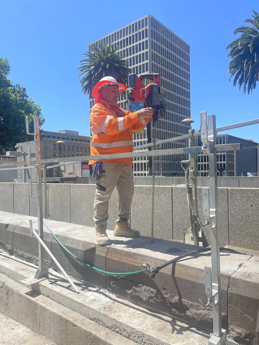 Stone plinth and fence alignment works for Melbourne infrastructure project