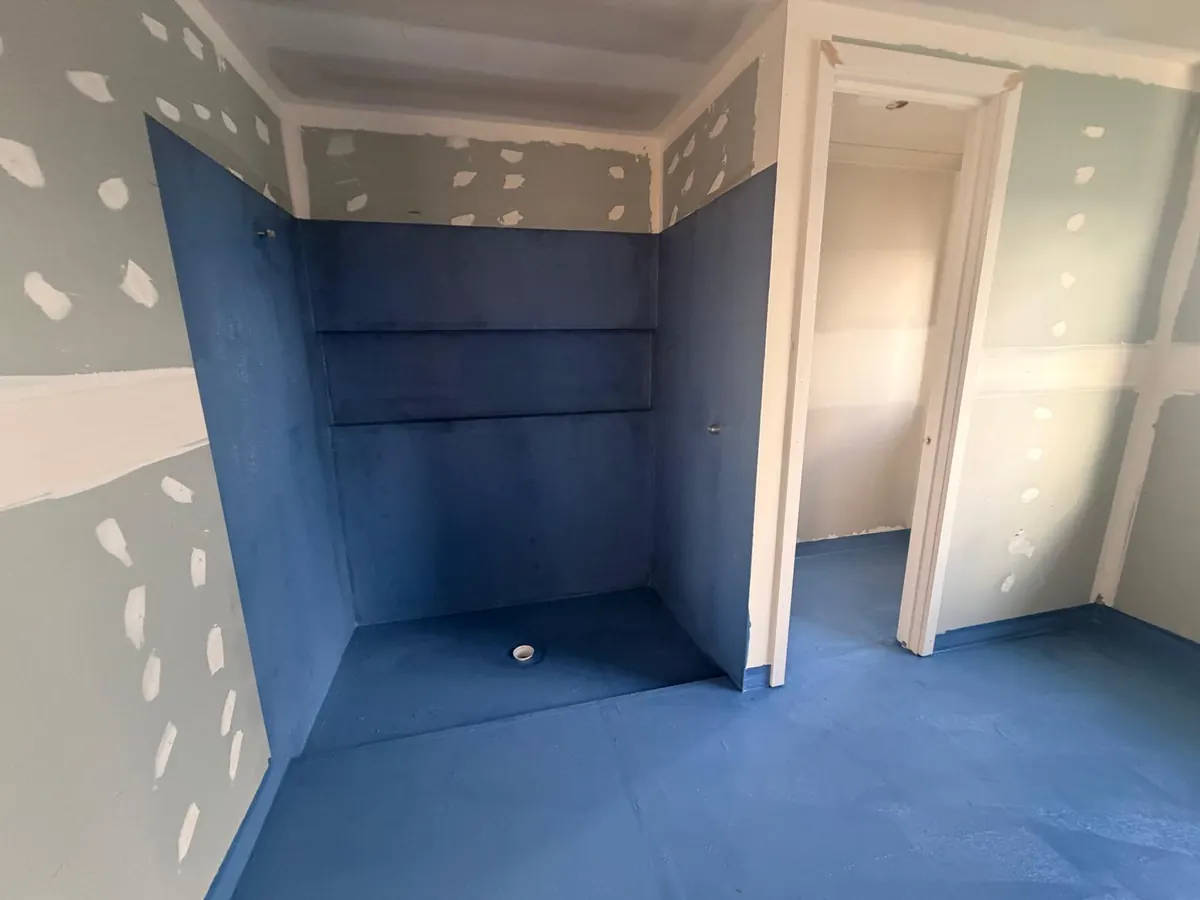 South Melbourne bathroom waterproofing membrane applied to shower and floor areas